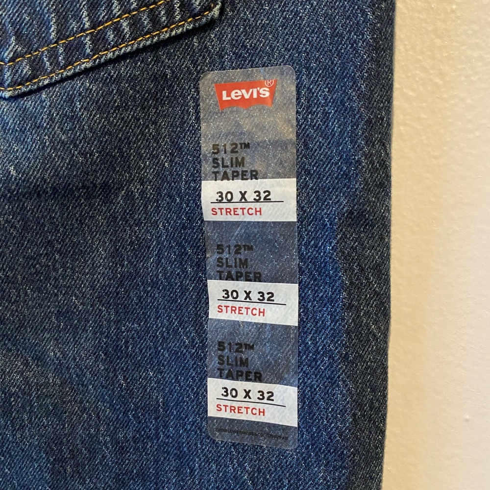 Levis 512 Jeans Mens 30x32 Blue Slim Fit Tapered Leg Denim Pants Stretch NWT - Picture 7 of 15